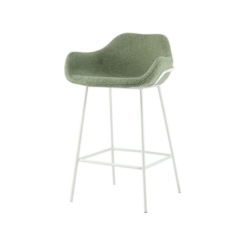 Scandinavian Upholstered Armed Bar Stool Matte Finish Footrest Home Stool Green 1 Piece Clearhalo 'Bar Furniture' 'Bar Stools' 'bar_stools' 'furn' 'furn_bar_stools' 'Furniture' 'furniture_bar_stools' 'Kitchen & Dining Furniture' 4850996