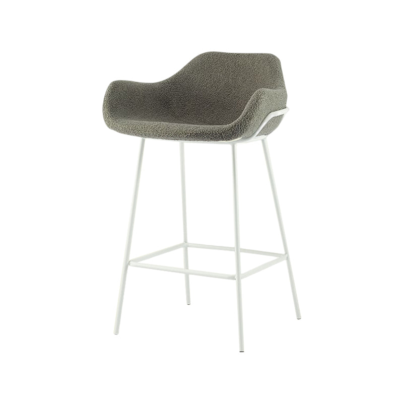 Scandinavian Upholstered Armed Bar Stool Matte Finish Footrest Home Stool Clearhalo 'Bar Furniture' 'Bar Stools' 'bar_stools' 'furn' 'furn_bar_stools' 'Furniture' 'furniture_bar_stools' 'Kitchen & Dining Furniture' 4851003