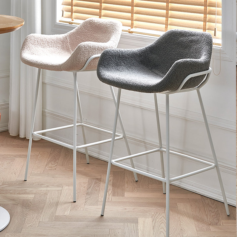 Scandinavian Upholstered Armed Bar Stool Matte Finish Footrest Home Stool Clearhalo 'Bar Furniture' 'Bar Stools' 'bar_stools' 'furn' 'furn_bar_stools' 'Furniture' 'furniture_bar_stools' 'Kitchen & Dining Furniture' 4851011