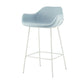 Scandinavian Upholstered Armed Bar Stool Matte Finish Footrest Home Stool Blue 1 Piece Clearhalo 'Bar Furniture' 'Bar Stools' 'bar_stools' 'furn' 'furn_bar_stools' 'Furniture' 'furniture_bar_stools' 'Kitchen & Dining Furniture' 4851012