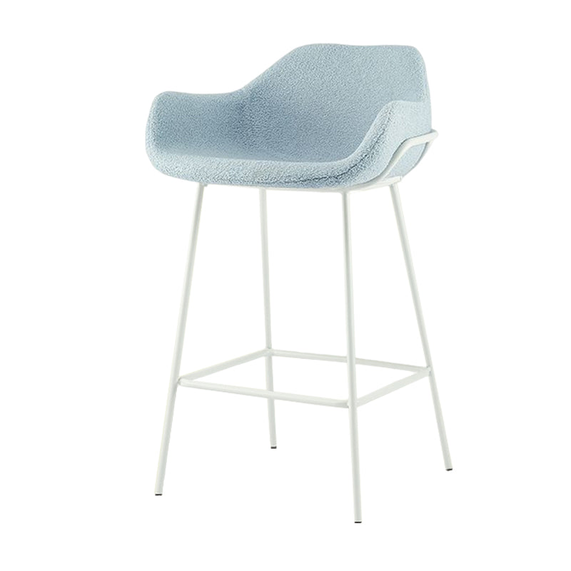 Scandinavian Upholstered Armed Bar Stool Matte Finish Footrest Home Stool Blue 1 Piece Clearhalo 'Bar Furniture' 'Bar Stools' 'bar_stools' 'furn' 'furn_bar_stools' 'Furniture' 'furniture_bar_stools' 'Kitchen & Dining Furniture' 4851012