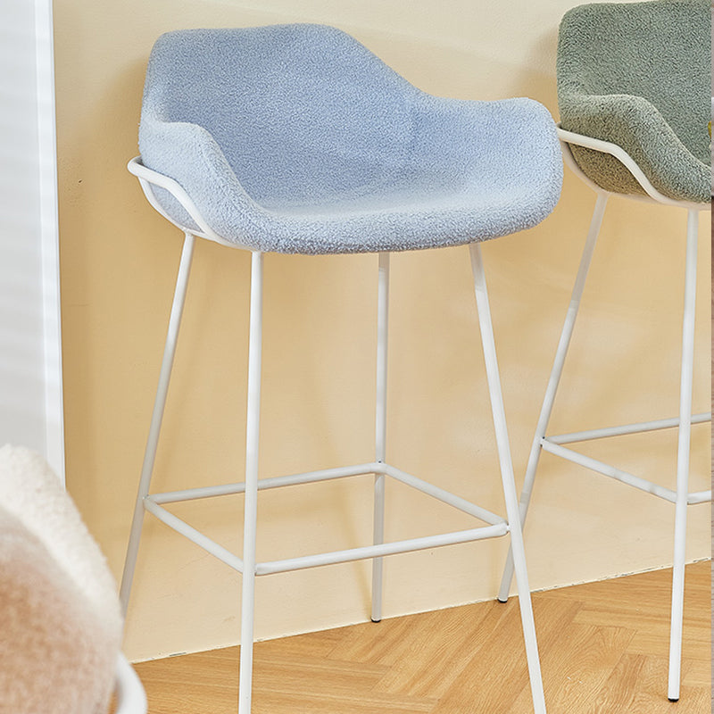 Scandinavian Upholstered Armed Bar Stool Matte Finish Footrest Home Stool Clearhalo 'Bar Furniture' 'Bar Stools' 'bar_stools' 'furn' 'furn_bar_stools' 'Furniture' 'furniture_bar_stools' 'Kitchen & Dining Furniture' 4851013