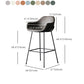 Scandinavian Upholstered Armed Bar Stool Matte Finish Footrest Home Stool Clearhalo 'Bar Furniture' 'Bar Stools' 'bar_stools' 'furn' 'furn_bar_stools' 'Furniture' 'furniture_bar_stools' 'Kitchen & Dining Furniture' 4851016