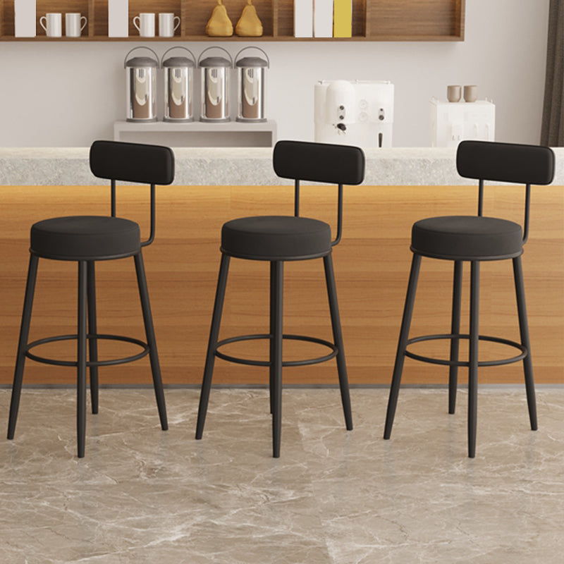 Scandinavian Velvet Footrest Bar Stool Matte Finish Low Back Home Stool Clearhalo 'Bar Furniture' 'Bar Stools' 'bar_stools' 'furn' 'furn_bar_stools' 'Furniture' 'furniture_bar_stools' 'Kitchen & Dining Furniture' 4851094