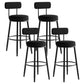 Scandinavian Velvet Footrest Bar Stool Matte Finish Low Back Home Stool Black 4 Piece Set Clearhalo 'Bar Furniture' 'Bar Stools' 'bar_stools' 'furn' 'furn_bar_stools' 'Furniture' 'furniture_bar_stools' 'Kitchen & Dining Furniture' 4851097