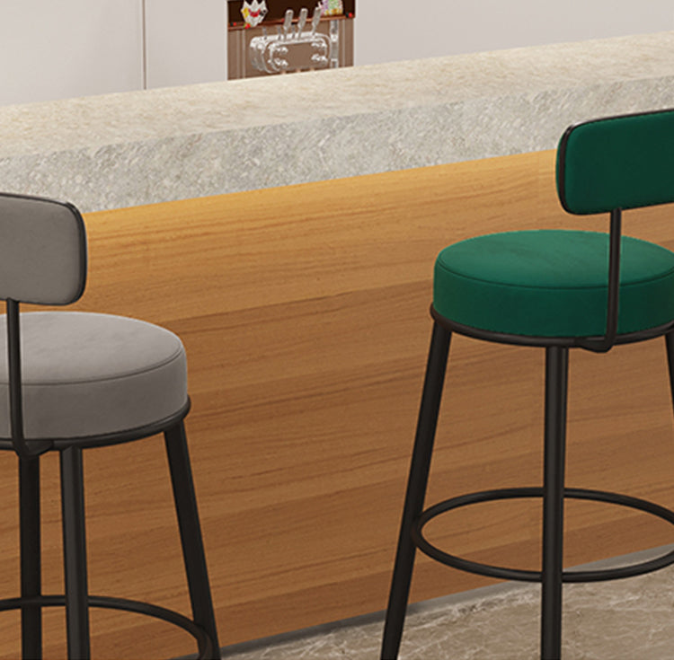 Scandinavian Velvet Footrest Bar Stool Matte Finish Low Back Home Stool Clearhalo 'Bar Furniture' 'Bar Stools' 'bar_stools' 'furn' 'furn_bar_stools' 'Furniture' 'furniture_bar_stools' 'Kitchen & Dining Furniture' 4851098