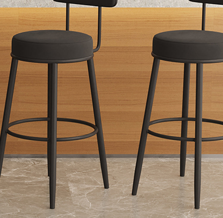 Scandinavian Velvet Footrest Bar Stool Matte Finish Low Back Home Stool Clearhalo 'Bar Furniture' 'Bar Stools' 'bar_stools' 'furn' 'furn_bar_stools' 'Furniture' 'furniture_bar_stools' 'Kitchen & Dining Furniture' 4851101
