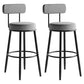 Scandinavian Velvet Footrest Bar Stool Matte Finish Low Back Home Stool Grey 2 Piece Set Clearhalo 'Bar Furniture' 'Bar Stools' 'bar_stools' 'furn' 'furn_bar_stools' 'Furniture' 'furniture_bar_stools' 'Kitchen & Dining Furniture' 4851102