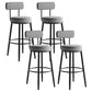 Scandinavian Velvet Footrest Bar Stool Matte Finish Low Back Home Stool Grey 4 Piece Set Clearhalo 'Bar Furniture' 'Bar Stools' 'bar_stools' 'furn' 'furn_bar_stools' 'Furniture' 'furniture_bar_stools' 'Kitchen & Dining Furniture' 4851103