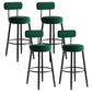 Scandinavian Velvet Footrest Bar Stool Matte Finish Low Back Home Stool Blackish Green 4 Piece Set Clearhalo 'Bar Furniture' 'Bar Stools' 'bar_stools' 'furn' 'furn_bar_stools' 'Furniture' 'furniture_bar_stools' 'Kitchen & Dining Furniture' 4851106