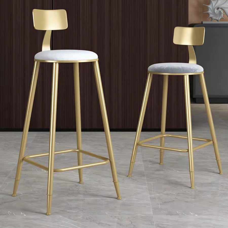 Glam Velvet Low Back Bar Stool Matte Finish Footrest Home Stool Clearhalo 'Bar Furniture' 'Bar Stools' 'bar_stools' 'furn' 'furn_bar_stools' 'Furniture' 'furniture_bar_stools' 'Kitchen & Dining Furniture' 4851108