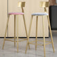 Glam Velvet Low Back Bar Stool Matte Finish Footrest Home Stool Clearhalo 'Bar Furniture' 'Bar Stools' 'bar_stools' 'furn' 'furn_bar_stools' 'Furniture' 'furniture_bar_stools' 'Kitchen & Dining Furniture' 4851109