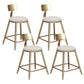 Glam Velvet Low Back Bar Stool Matte Finish Footrest Home Stool White 4 Piece Set Short Stool(18"H) Clearhalo 'Bar Furniture' 'Bar Stools' 'bar_stools' 'furn' 'furn_bar_stools' 'Furniture' 'furniture_bar_stools' 'Kitchen & Dining Furniture' 4851111