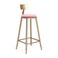 Glam Velvet Low Back Bar Stool Matte Finish Footrest Home Stool Clearhalo 'Bar Furniture' 'Bar Stools' 'bar_stools' 'furn' 'furn_bar_stools' 'Furniture' 'furniture_bar_stools' 'Kitchen & Dining Furniture' 4851114