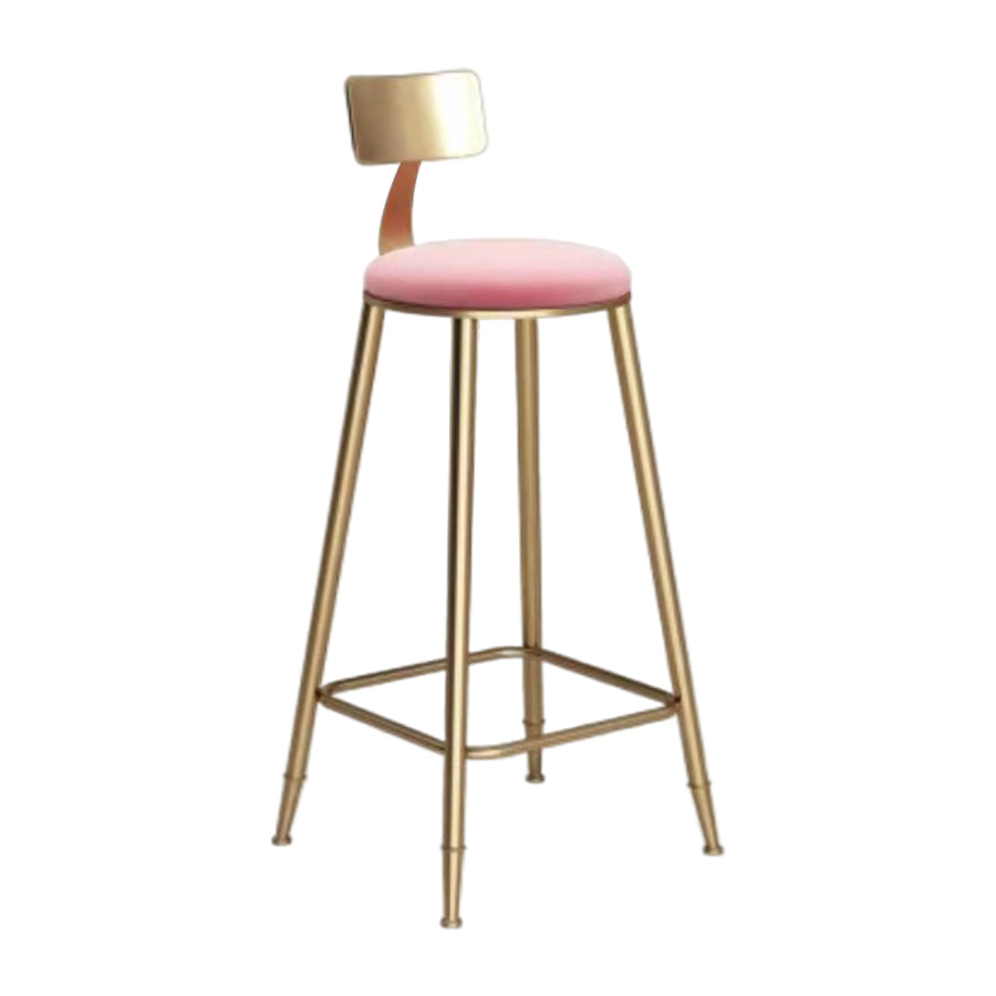 Glam Velvet Low Back Bar Stool Matte Finish Footrest Home Stool Clearhalo 'Bar Furniture' 'Bar Stools' 'bar_stools' 'furn' 'furn_bar_stools' 'Furniture' 'furniture_bar_stools' 'Kitchen & Dining Furniture' 4851114