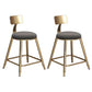 Glam Velvet Low Back Bar Stool Matte Finish Footrest Home Stool Gray 2 Piece Set Short Stool(18"H) Clearhalo 'Bar Furniture' 'Bar Stools' 'bar_stools' 'furn' 'furn_bar_stools' 'Furniture' 'furniture_bar_stools' 'Kitchen & Dining Furniture' 4851115