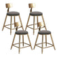 Glam Velvet Low Back Bar Stool Matte Finish Footrest Home Stool Gray 4 Piece Set Short Stool(18"H) Clearhalo 'Bar Furniture' 'Bar Stools' 'bar_stools' 'furn' 'furn_bar_stools' 'Furniture' 'furniture_bar_stools' 'Kitchen & Dining Furniture' 4851116