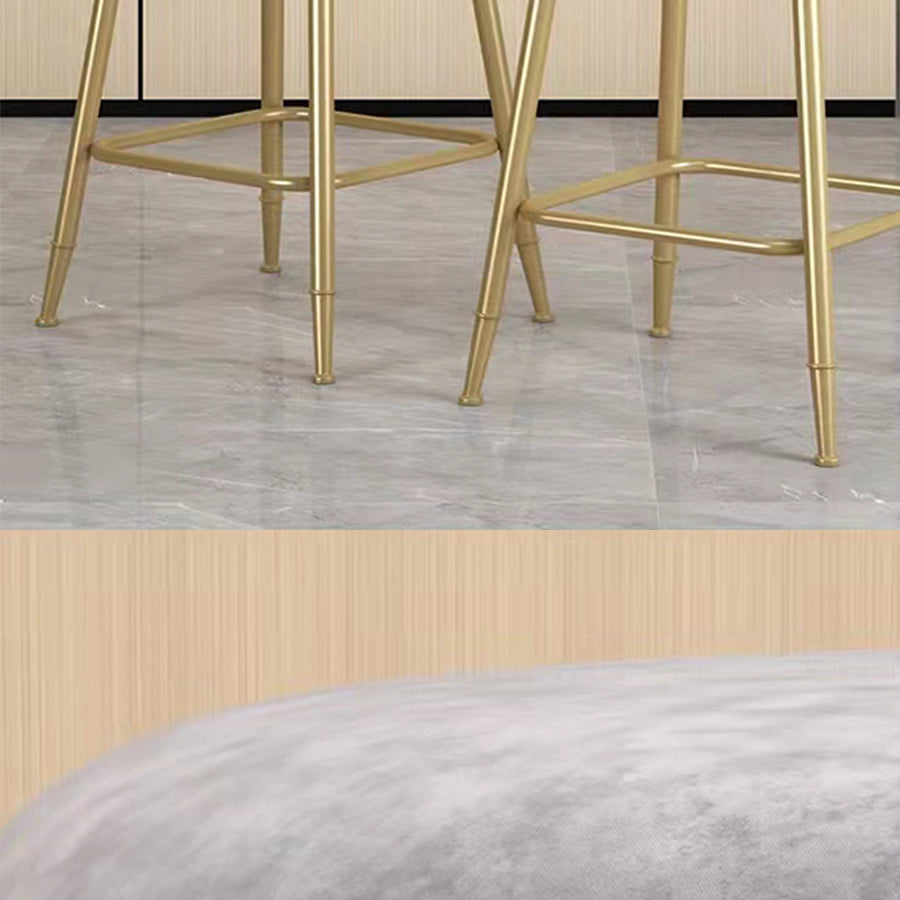 Glam Velvet Low Back Bar Stool Matte Finish Footrest Home Stool Clearhalo 'Bar Furniture' 'Bar Stools' 'bar_stools' 'furn' 'furn_bar_stools' 'Furniture' 'furniture_bar_stools' 'Kitchen & Dining Furniture' 4851117