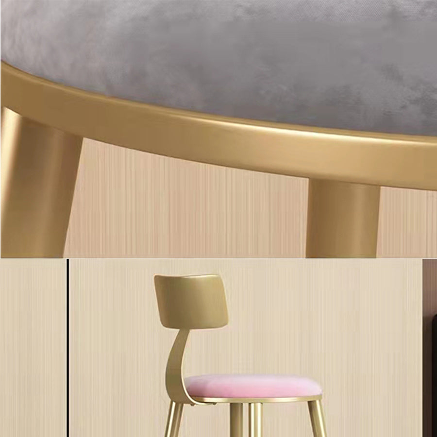 Glam Velvet Low Back Bar Stool Matte Finish Footrest Home Stool Clearhalo 'Bar Furniture' 'Bar Stools' 'bar_stools' 'furn' 'furn_bar_stools' 'Furniture' 'furniture_bar_stools' 'Kitchen & Dining Furniture' 4851118