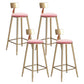 Glam Velvet Low Back Bar Stool Matte Finish Footrest Home Stool Pink 4 Piece Set Clearhalo 'Bar Furniture' 'Bar Stools' 'bar_stools' 'furn' 'furn_bar_stools' 'Furniture' 'furniture_bar_stools' 'Kitchen & Dining Furniture' 4851122