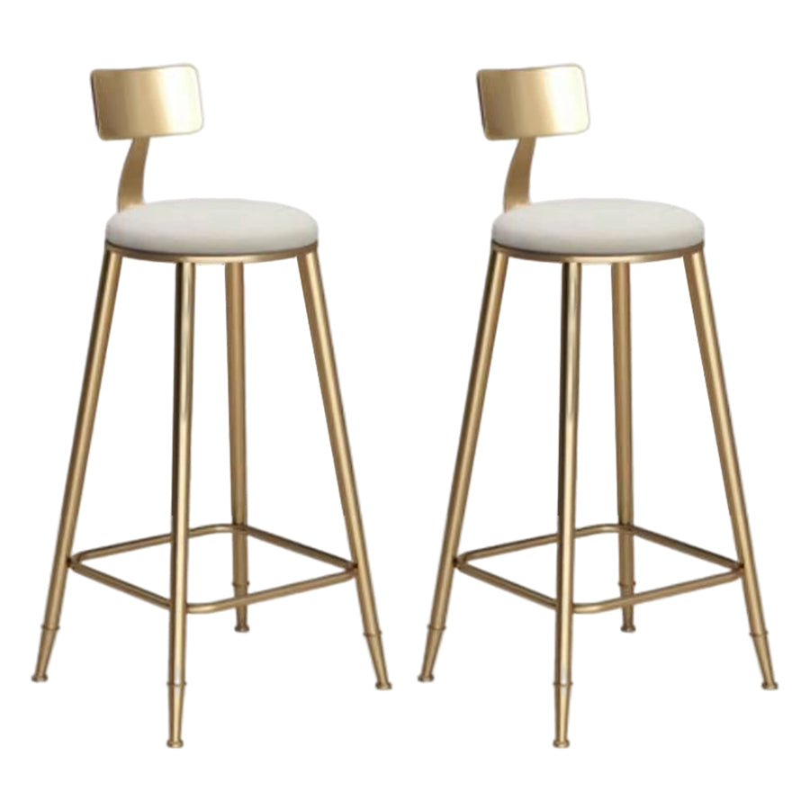 Glam Velvet Low Back Bar Stool Matte Finish Footrest Home Stool White 2 Piece Set Clearhalo 'Bar Furniture' 'Bar Stools' 'bar_stools' 'furn' 'furn_bar_stools' 'Furniture' 'furniture_bar_stools' 'Kitchen & Dining Furniture' 4851125