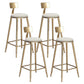Glam Velvet Low Back Bar Stool Matte Finish Footrest Home Stool White 4 Piece Set Clearhalo 'Bar Furniture' 'Bar Stools' 'bar_stools' 'furn' 'furn_bar_stools' 'Furniture' 'furniture_bar_stools' 'Kitchen & Dining Furniture' 4851126