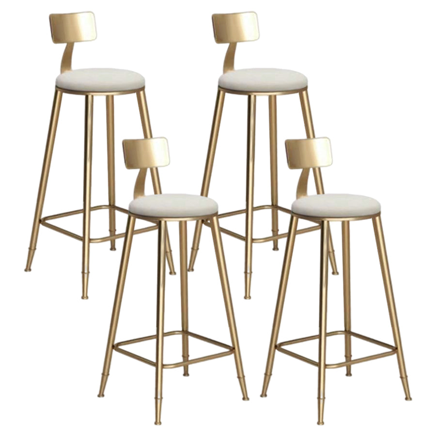 Glam Velvet Low Back Bar Stool Matte Finish Footrest Home Stool White 4 Piece Set Clearhalo 'Bar Furniture' 'Bar Stools' 'bar_stools' 'furn' 'furn_bar_stools' 'Furniture' 'furniture_bar_stools' 'Kitchen & Dining Furniture' 4851126