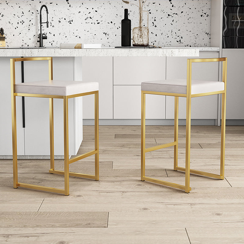 Glam Footrest Upholstered Bar Stool Matte Finish Home Low Back Stool Clearhalo 'Bar Furniture' 'Bar Stools' 'bar_stools' 'furn' 'furn_bar_stools' 'Furniture' 'furniture_bar_stools' 'Kitchen & Dining Furniture' 4851131