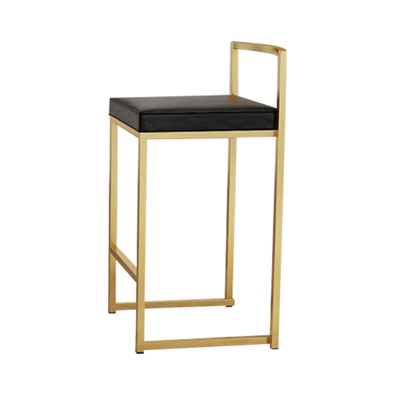 Glam Footrest Upholstered Bar Stool Matte Finish Home Low Back Stool Matte Black 1 Piece Clearhalo 'Bar Furniture' 'Bar Stools' 'bar_stools' 'furn' 'furn_bar_stools' 'Furniture' 'furniture_bar_stools' 'Kitchen & Dining Furniture' 4851132