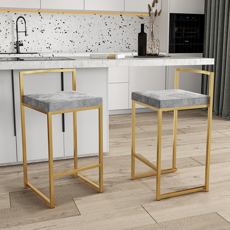 Glam Footrest Upholstered Bar Stool Matte Finish Home Low Back Stool Clearhalo 'Bar Furniture' 'Bar Stools' 'bar_stools' 'furn' 'furn_bar_stools' 'Furniture' 'furniture_bar_stools' 'Kitchen & Dining Furniture' 4851133