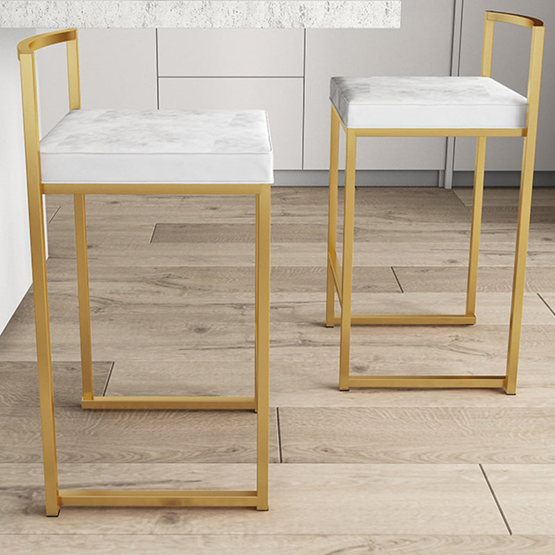 Glam Footrest Upholstered Bar Stool Matte Finish Home Low Back Stool Clearhalo 'Bar Furniture' 'Bar Stools' 'bar_stools' 'furn' 'furn_bar_stools' 'Furniture' 'furniture_bar_stools' 'Kitchen & Dining Furniture' 4851135