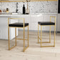 Glam Footrest Upholstered Bar Stool Matte Finish Home Low Back Stool Clearhalo 'Bar Furniture' 'Bar Stools' 'bar_stools' 'furn' 'furn_bar_stools' 'Furniture' 'furniture_bar_stools' 'Kitchen & Dining Furniture' 4851137