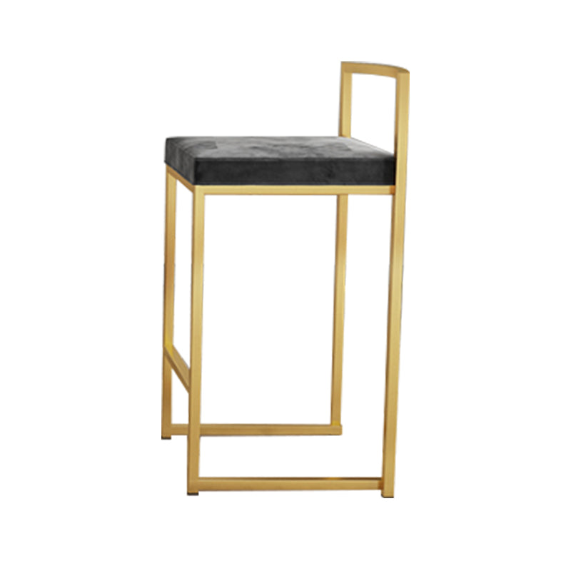 Glam Footrest Upholstered Bar Stool Matte Finish Home Low Back Stool Black 1 Piece Clearhalo 'Bar Furniture' 'Bar Stools' 'bar_stools' 'furn' 'furn_bar_stools' 'Furniture' 'furniture_bar_stools' 'Kitchen & Dining Furniture' 4851140