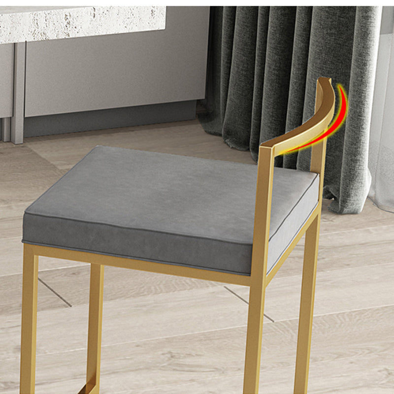 Glam Footrest Upholstered Bar Stool Matte Finish Home Low Back Stool Clearhalo 'Bar Furniture' 'Bar Stools' 'bar_stools' 'furn' 'furn_bar_stools' 'Furniture' 'furniture_bar_stools' 'Kitchen & Dining Furniture' 4851142