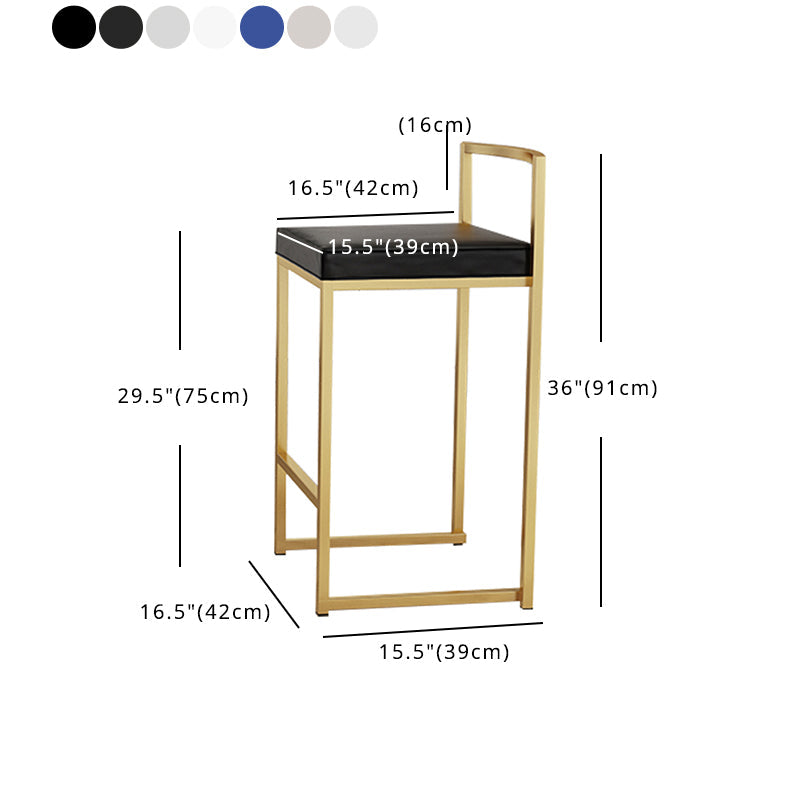 Glam Footrest Upholstered Bar Stool Matte Finish Home Low Back Stool Clearhalo 'Bar Furniture' 'Bar Stools' 'bar_stools' 'furn' 'furn_bar_stools' 'Furniture' 'furniture_bar_stools' 'Kitchen & Dining Furniture' 4851144