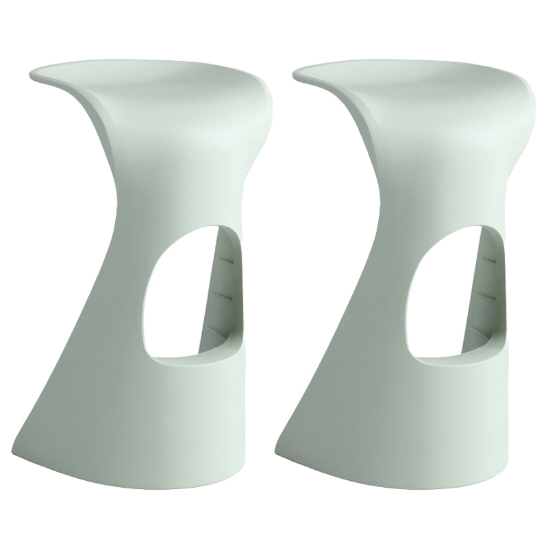 Scandinavian Plastic Barstools for Home Backless Stools with Plastic Base Green 2 Piece Set Clearhalo 'Bar Furniture' 'Bar Stools' 'bar_stools' 'furn' 'furn_bar_stools' 'Furniture' 'furniture_bar_stools' 'Kitchen & Dining Furniture' 4851147