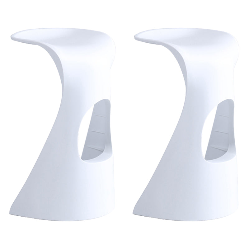 Scandinavian Plastic Barstools for Home Backless Stools with Plastic Base White 2 Piece Set Clearhalo 'Bar Furniture' 'Bar Stools' 'bar_stools' 'furn' 'furn_bar_stools' 'Furniture' 'furniture_bar_stools' 'Kitchen & Dining Furniture' 4851151