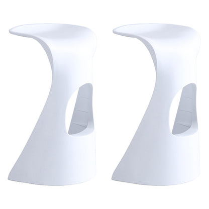 Scandinavian Plastic Barstools for Home Backless Stools with Plastic Base White 2 Piece Set Clearhalo 'Bar Furniture' 'Bar Stools' 'bar_stools' 'furn' 'furn_bar_stools' 'Furniture' 'furniture_bar_stools' 'Kitchen & Dining Furniture' 4851151