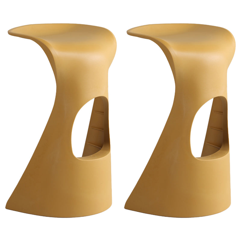 Scandinavian Plastic Barstools for Home Backless Stools with Plastic Base Ginger 2 Piece Set Clearhalo 'Bar Furniture' 'Bar Stools' 'bar_stools' 'furn' 'furn_bar_stools' 'Furniture' 'furniture_bar_stools' 'Kitchen & Dining Furniture' 4851153