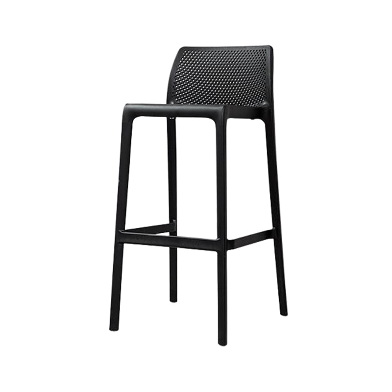 Scandinavian Style Plastic Armless Barstools Stackable Stools for Home Textured Black 1 Piece Clearhalo 'Bar Furniture' 'Bar Stools' 'bar_stools' 'furn' 'furn_bar_stools' 'Furniture' 'furniture_bar_stools' 'Kitchen & Dining Furniture' 4851161