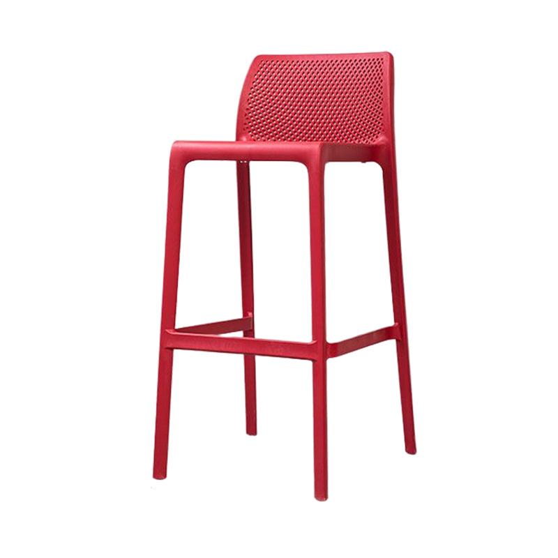 Scandinavian Style Plastic Armless Barstools Stackable Stools for Home Red Brown 1 Piece Clearhalo 'Bar Furniture' 'Bar Stools' 'bar_stools' 'furn' 'furn_bar_stools' 'Furniture' 'furniture_bar_stools' 'Kitchen & Dining Furniture' 4851174