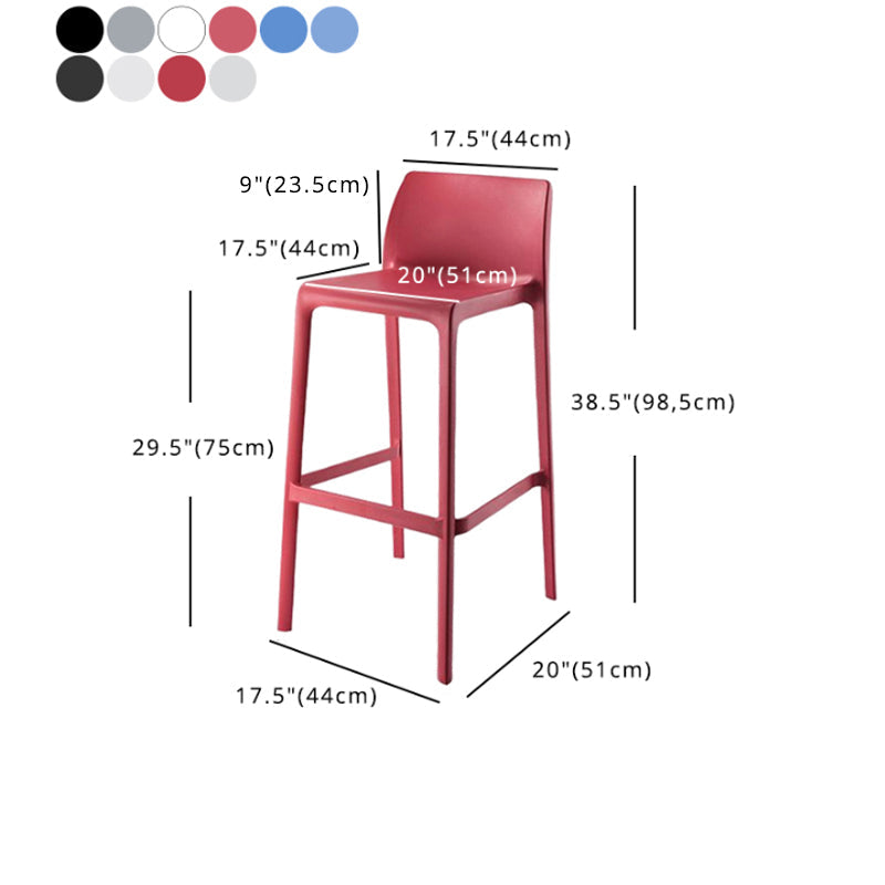 Scandinavian Style Plastic Armless Barstools Stackable Stools for Home Clearhalo 'Bar Furniture' 'Bar Stools' 'bar_stools' 'furn' 'furn_bar_stools' 'Furniture' 'furniture_bar_stools' 'Kitchen & Dining Furniture' 4851178