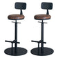 Industrial Adjustable Height Swivel Bar Stool Black Footrest Home Stool Khaki With Back 2 Piece Set Clearhalo 'Bar Furniture' 'Bar Stools' 'bar_stools' 'furn' 'furn_bar_stools' 'Furniture' 'furniture_bar_stools' 'Kitchen & Dining Furniture' 4851235