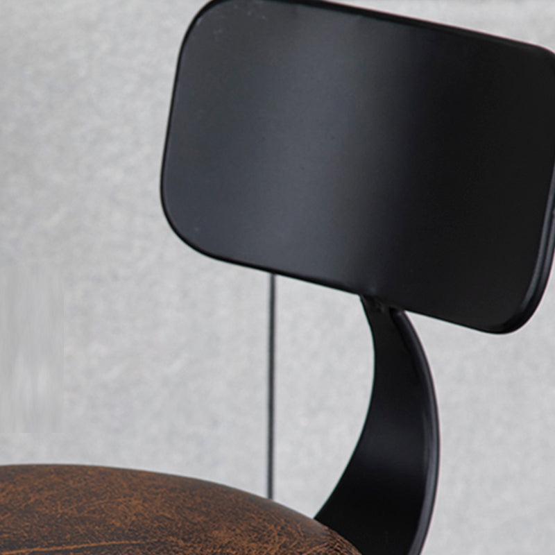 Industrial Adjustable Height Swivel Bar Stool Black Footrest Home Stool Clearhalo 'Bar Furniture' 'Bar Stools' 'bar_stools' 'furn' 'furn_bar_stools' 'Furniture' 'furniture_bar_stools' 'Kitchen & Dining Furniture' 4851238