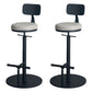 Industrial Adjustable Height Swivel Bar Stool Black Footrest Home Stool Gray With Back 2 Piece Set Clearhalo 'Bar Furniture' 'Bar Stools' 'bar_stools' 'furn' 'furn_bar_stools' 'Furniture' 'furniture_bar_stools' 'Kitchen & Dining Furniture' 4851244