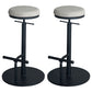 Industrial Adjustable Height Swivel Bar Stool Black Footrest Home Stool Gray Backless 2 Piece Set Clearhalo 'Bar Furniture' 'Bar Stools' 'bar_stools' 'furn' 'furn_bar_stools' 'Furniture' 'furniture_bar_stools' 'Kitchen & Dining Furniture' 4851256
