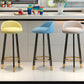 Glam Matte Finish Upholstered Footrest Bar Stool 27.55'' Reception Stool Clearhalo 'Bar Furniture' 'Bar Stools' 'bar_stools' 'furn' 'furn_bar_stools' 'Furniture' 'furniture_bar_stools' 'Kitchen & Dining Furniture' 4851260