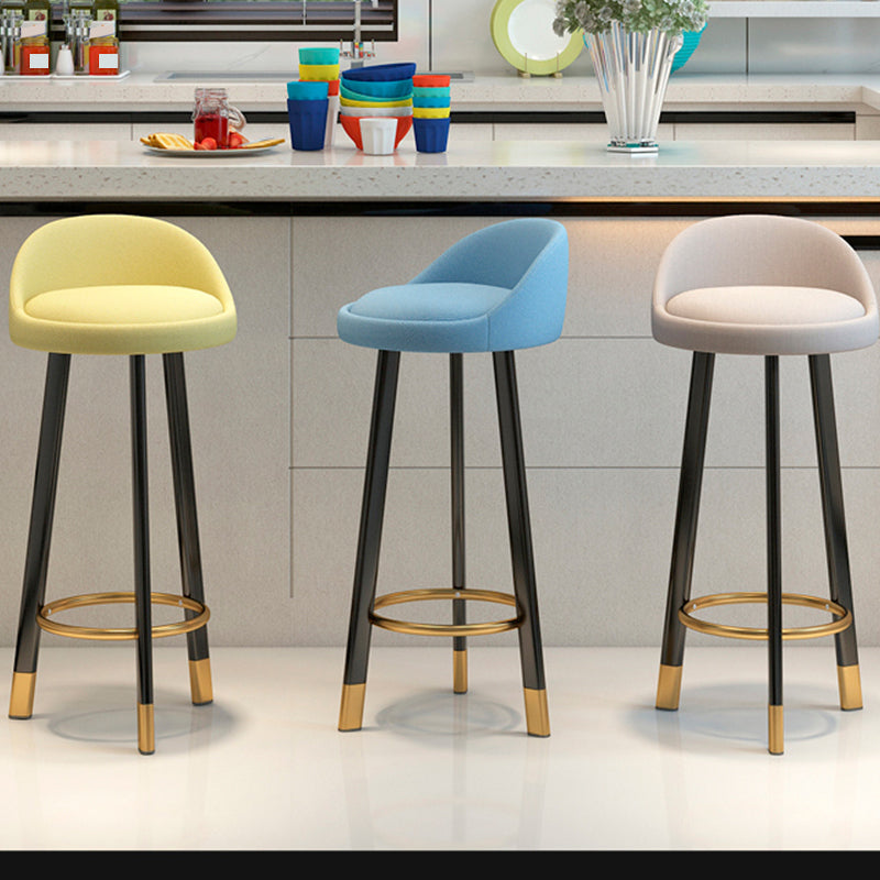 Glam Matte Finish Upholstered Footrest Bar Stool 27.55'' Reception Stool Clearhalo 'Bar Furniture' 'Bar Stools' 'bar_stools' 'furn' 'furn_bar_stools' 'Furniture' 'furniture_bar_stools' 'Kitchen & Dining Furniture' 4851260