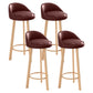 Glam Matte Finish Upholstered Footrest Bar Stool 27.55'' Reception Stool Brown Natural 4 Piece Set Clearhalo 'Bar Furniture' 'Bar Stools' 'bar_stools' 'furn' 'furn_bar_stools' 'Furniture' 'furniture_bar_stools' 'Kitchen & Dining Furniture' 4851264