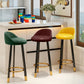 Glam Matte Finish Upholstered Footrest Bar Stool 27.55'' Reception Stool Clearhalo 'Bar Furniture' 'Bar Stools' 'bar_stools' 'furn' 'furn_bar_stools' 'Furniture' 'furniture_bar_stools' 'Kitchen & Dining Furniture' 4851265